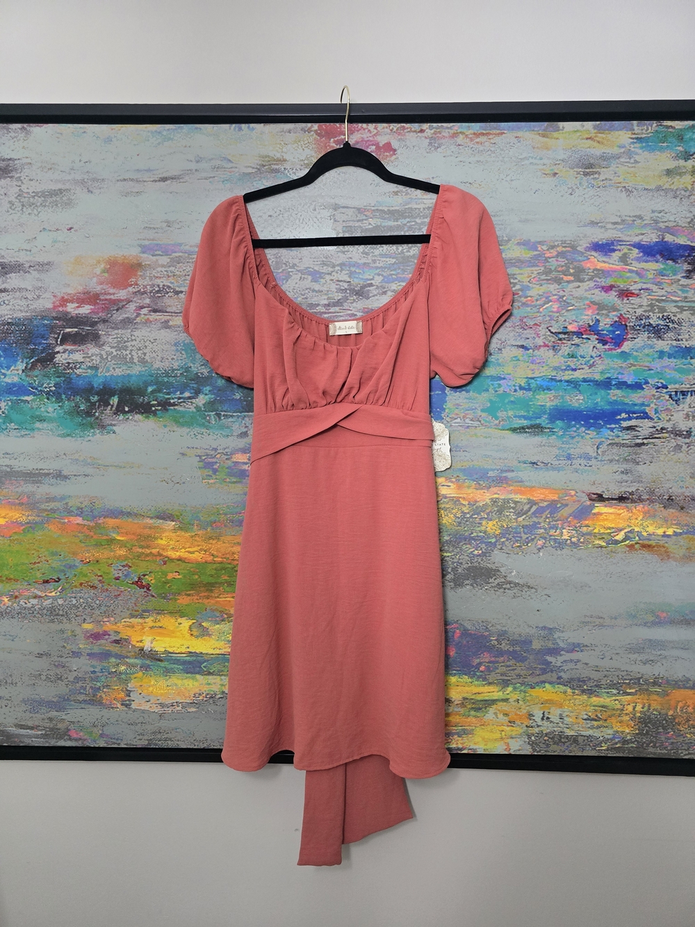 Altar'd State Terracotta Delilah crossover Mini Dress Large NWT